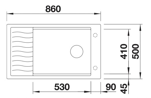 Evier 1 bassin Blanco 527255 detail 1