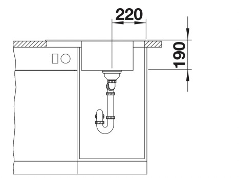 Enkele spoelbak Blanco 527250 detail 3