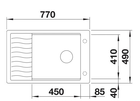 Evier 1 bassin Blanco 527254 detail 1