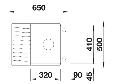 Evier 1 bassin Blanco 527251 detail 1
