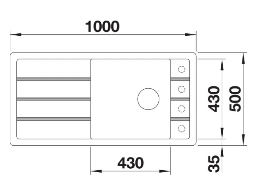 Evier 1 bassin Blanco 527265 detail 1