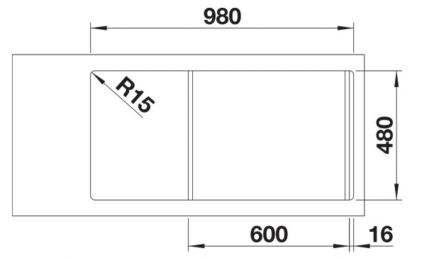 Evier 1 bassin Blanco 527265 detail 2