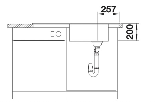 Enkele spoelbak Blanco 527265 detail 3