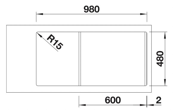 Evier 1 bassin Blanco 527158/** detail 2