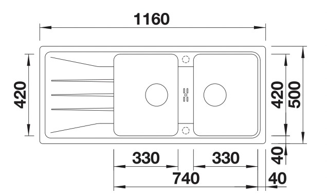 Evier 2 bassins Blanco 527156/** detail 1