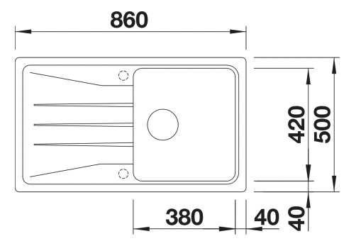 Evier 1 bassin Blanco 527151/** detail 1