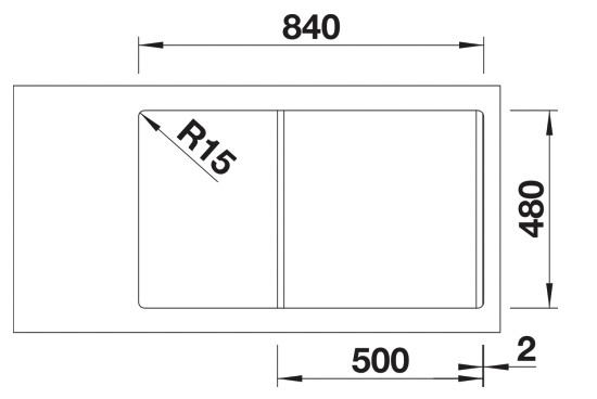 Evier 1 bassin Blanco 527151/** detail 2