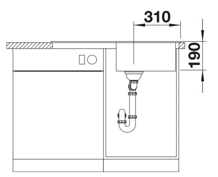 Evier 1 bassin Blanco 527151/** detail 3