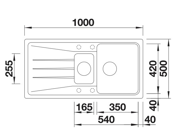 Evier 1 1/2 bassin Blanco 527154/** detail 1