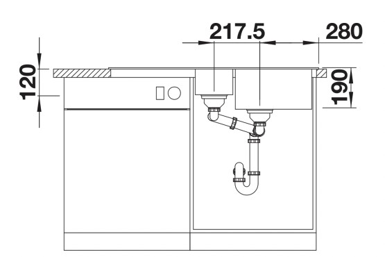 Evier 1 1/2 bassin Blanco 527154/** detail 3