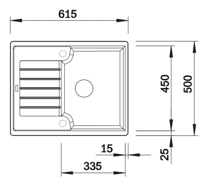 Evier 1 bassin Blanco 527195 detail 1