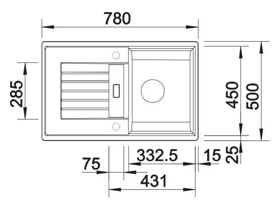 Evier 1 bassin Blanco 527199 detail 1
