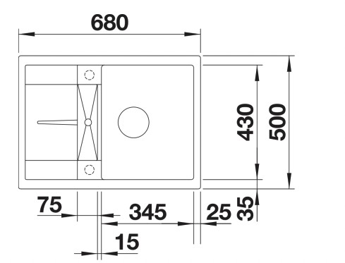 Evier 1 bassin Blanco 527103 detail 1