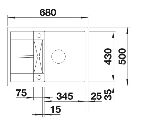 Evier 1 bassin Blanco 527102 detail 1