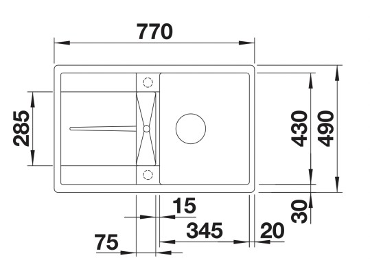 Evier 1 bassin Blanco 527107 detail 1