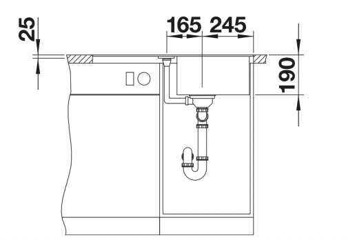 Evier 1 bassin Blanco 527107 detail 2