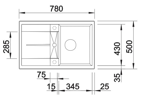 Evier 1 bassin Blanco 527106 detail 1