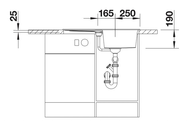 Enkele spoelbak Blanco 527106 detail 3