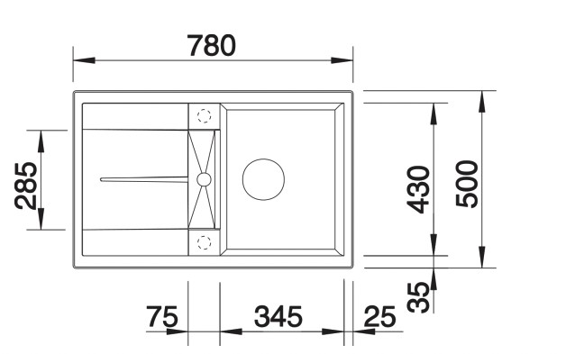 Evier 1 bassin Blanco 527105 detail 1