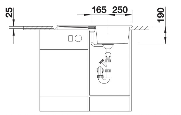 Evier 1 bassin Blanco 527105 detail 3