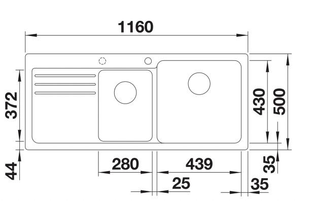 Evier 1 1/2 bassin Blanco 527131 detail 1