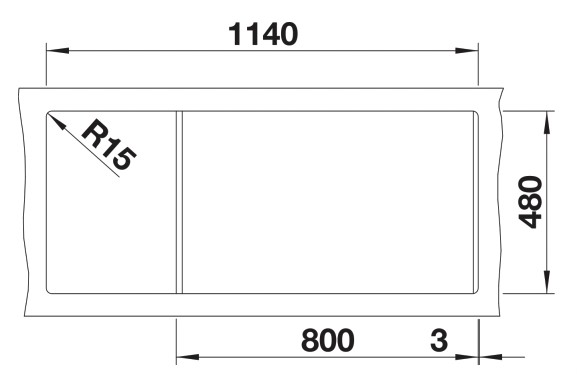 Anderhalve spoelbak Blanco 527131 detail 2