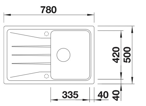 Evier 1 bassin Blanco 527149/** detail 1