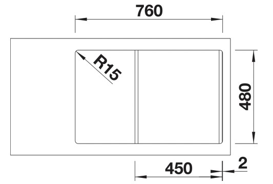 Evier 1 bassin Blanco 527149/** detail 2
