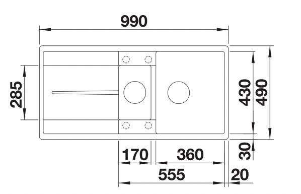 Evier 1 bassin Blanco 527118 detail 1