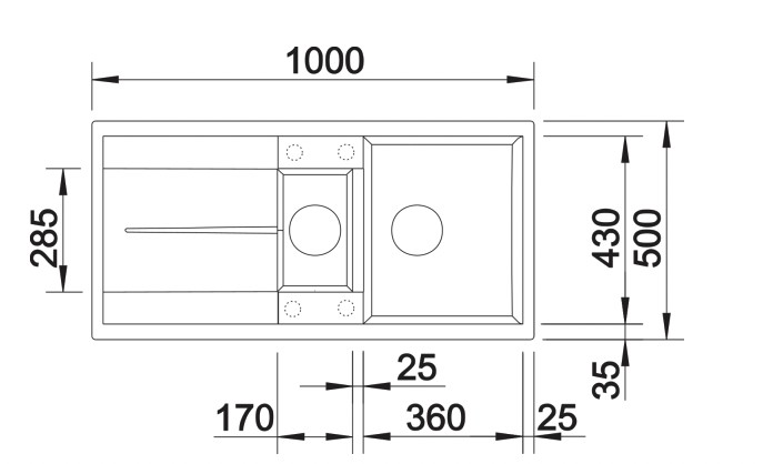 Evier 1 1/2 bassin Blanco 527117 detail 1
