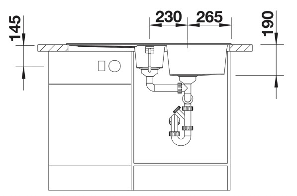 Evier 1 1/2 bassin Blanco 527117 detail 3