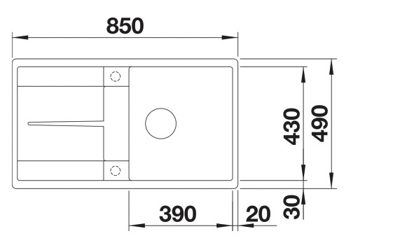 Evier 1 bassin Blanco 527111 detail 1