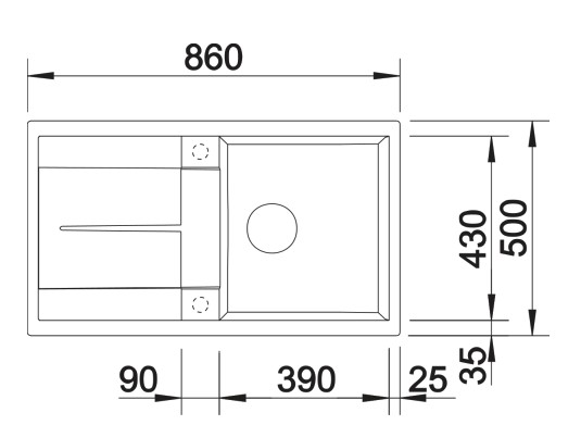 Evier 1 bassin Blanco 527110 detail 1
