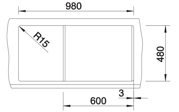 Evier 1 bassin Blanco 527124 detail 2