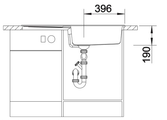 Evier 1 bassin Blanco 527124 detail 3