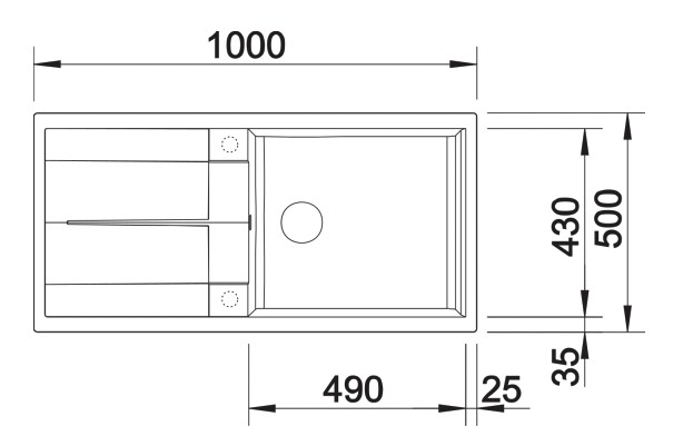 Evier 1 bassin Blanco 527123 detail 1