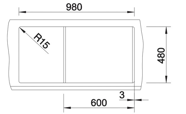Evier 1 bassin Blanco 527123 detail 2