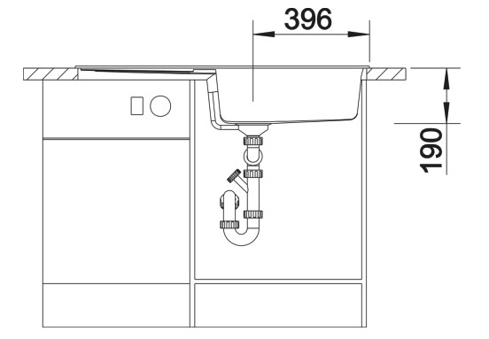 Enkele spoelbak Blanco 527123 detail 3