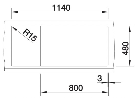 Evier 1 1/2 bassin Blanco 527120 detail 2