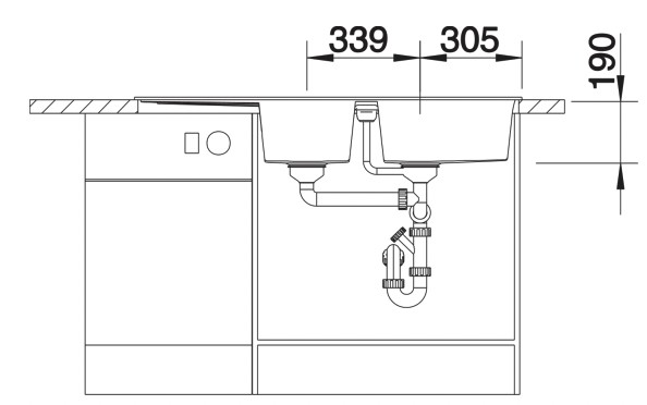 Evier 1 1/2 bassin Blanco 527120 detail 3