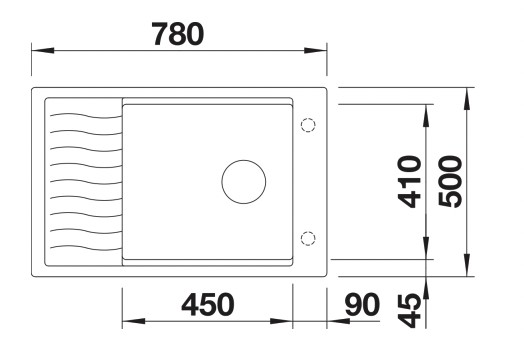Evier 1 bassin Blanco 527069 detail 1