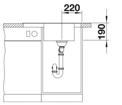 Evier 1 bassin Blanco 527068 detail 3