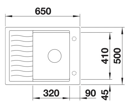 Evier 1 bassin Blanco 527067 detail 1