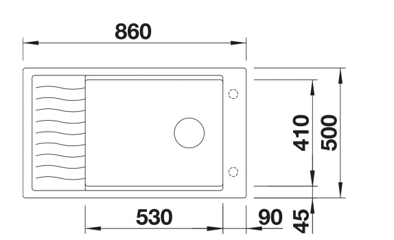 Evier 1 bassin Blanco 527072 detail 1
