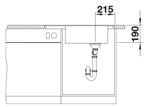 Evier 1 bassin Blanco 527071 detail 2