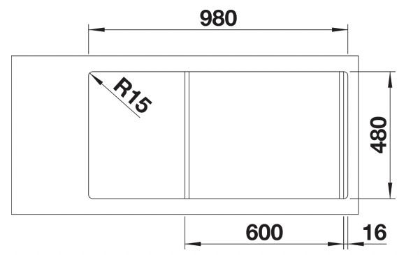Evier 1 bassin Blanco 527082 detail 2