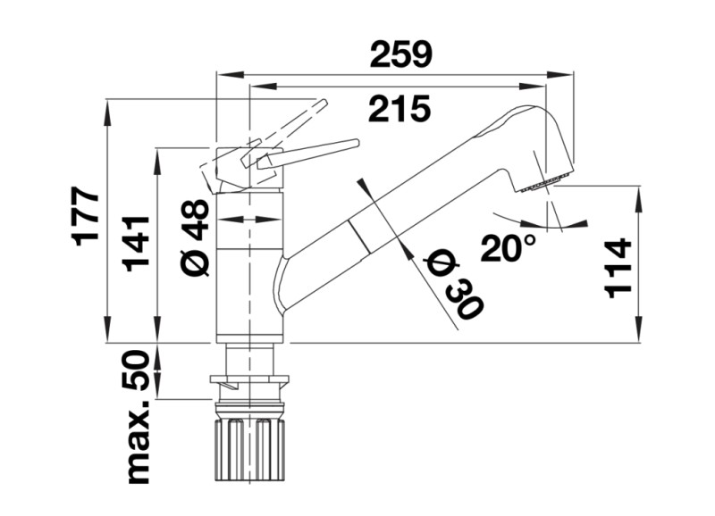 Robinet mono-commande Blanco 526982 detail 2