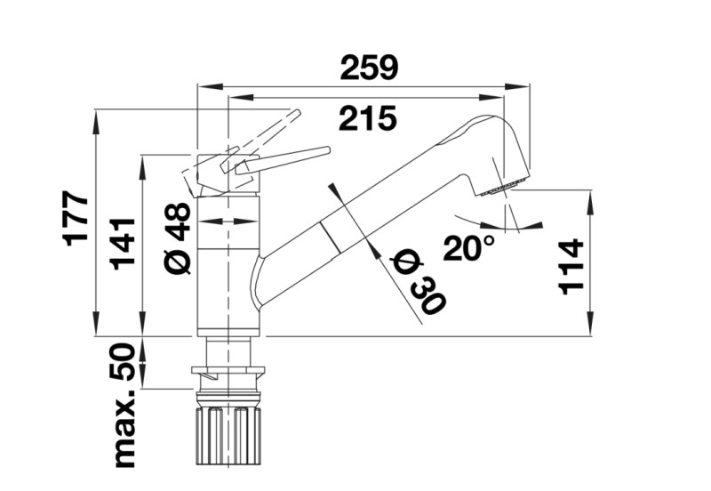 Eéngreepskraan Blanco 526983 detail 2