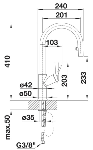Eéngreepskraan Blanco 526931 detail 3