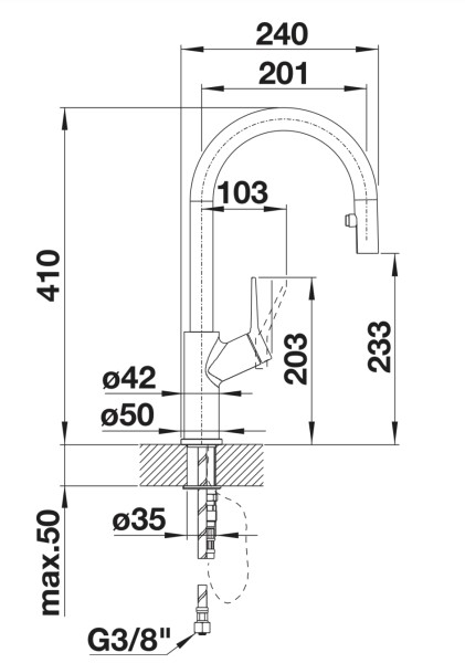 Eéngreepskraan Blanco 526930 detail 3